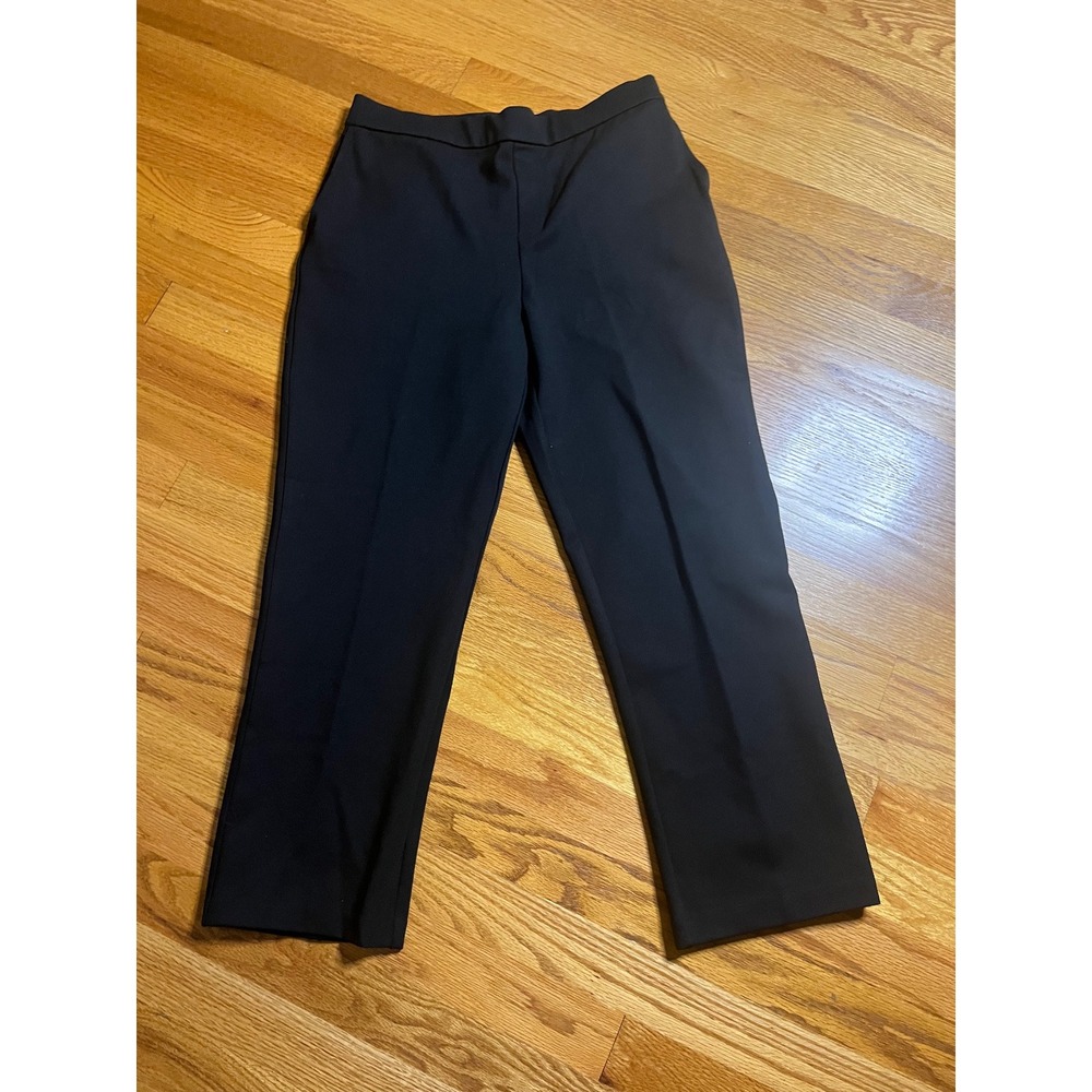 Susan‎ Graver Cropped Pants Black Career Casual Pull On XS